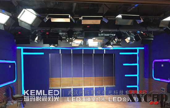 海南陵水电视台演播室灯光案例图
